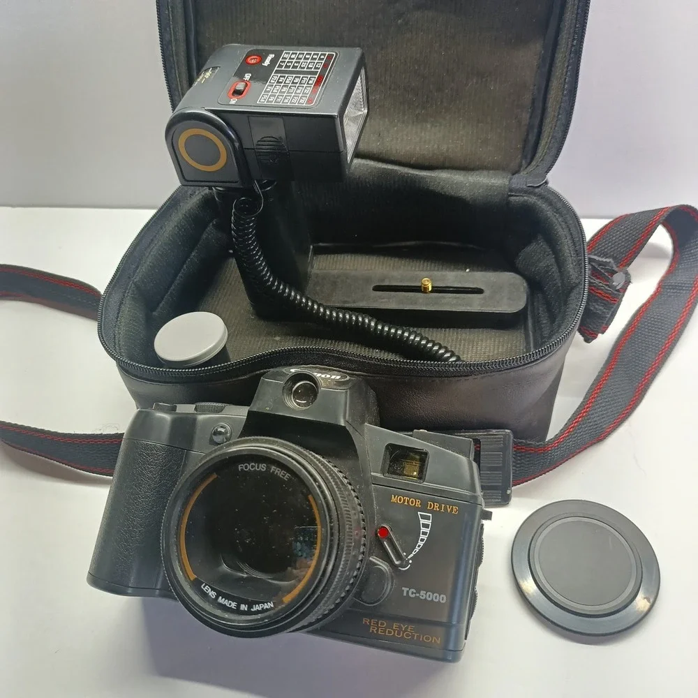 Canon Motor Drive TC-5000 35mm Film Red Eye‎ Reduction With Floodlight Untested